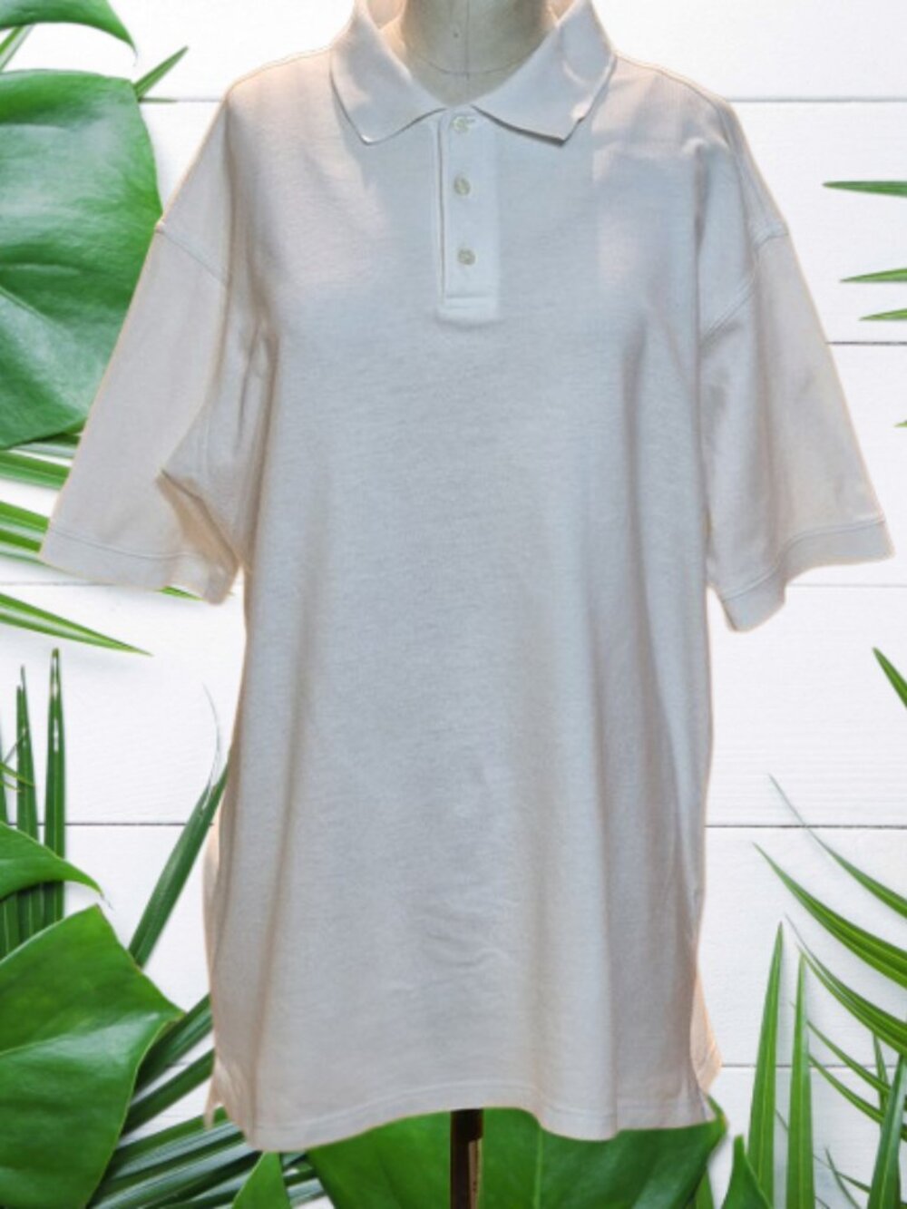 GAP, Vintage All cotton Short Sleeves Men's White Collared Polo, size L,
